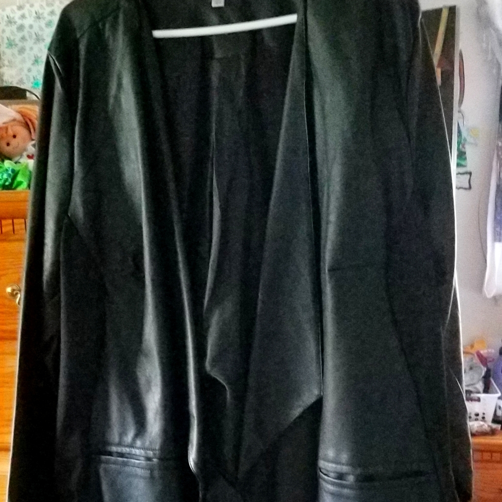 Avenue leather stretch jacket